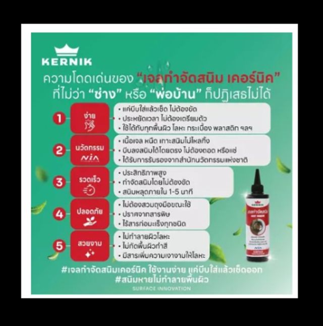 เคอร์นิค เจลกำจัดสนิม KLC-300 ขนาด 250 กรัม KERNIK Rust Remover Gel